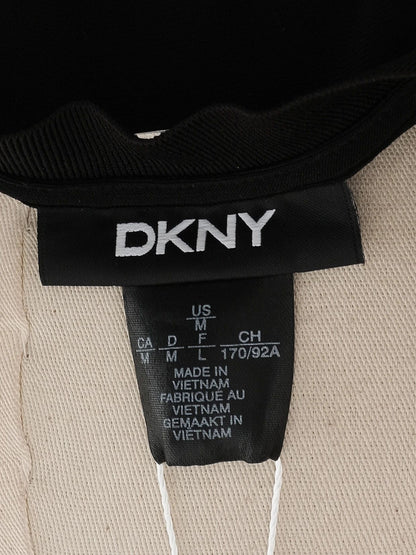 Excellent DKNY Women's Top M Black White Blue Geometric Pattern