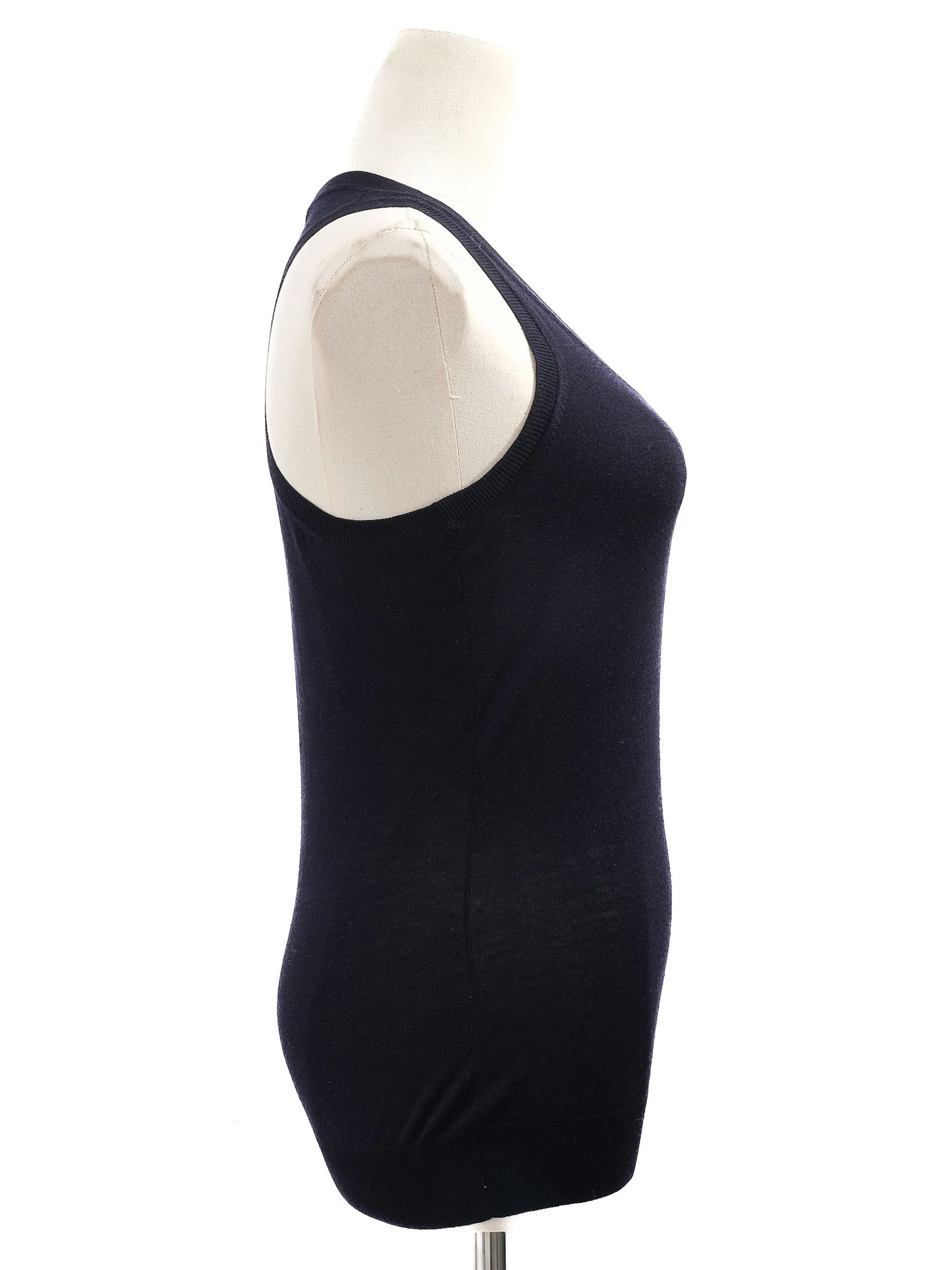 new alexander mcqueen black wool sleeveless tank top size xs