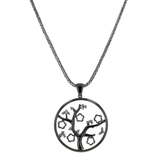 Diamonds, gold and silver necklace