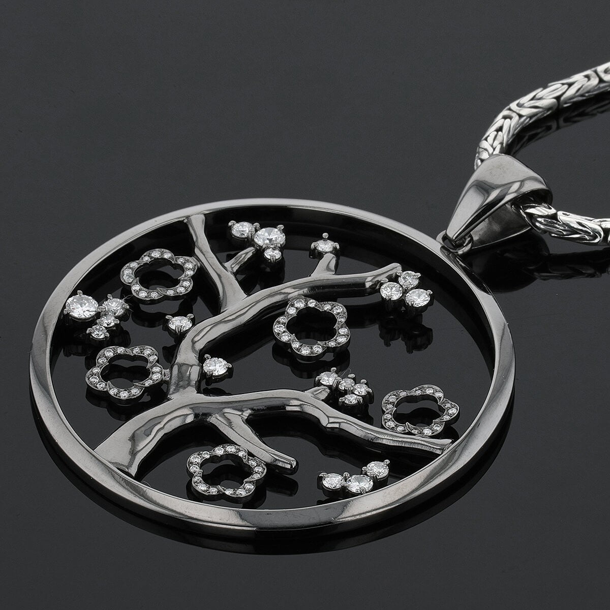diamonds, gold and silver necklace