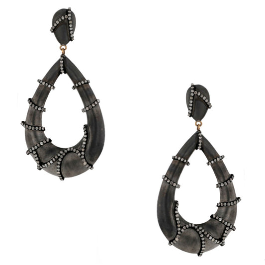 Diamonds and silver earrings