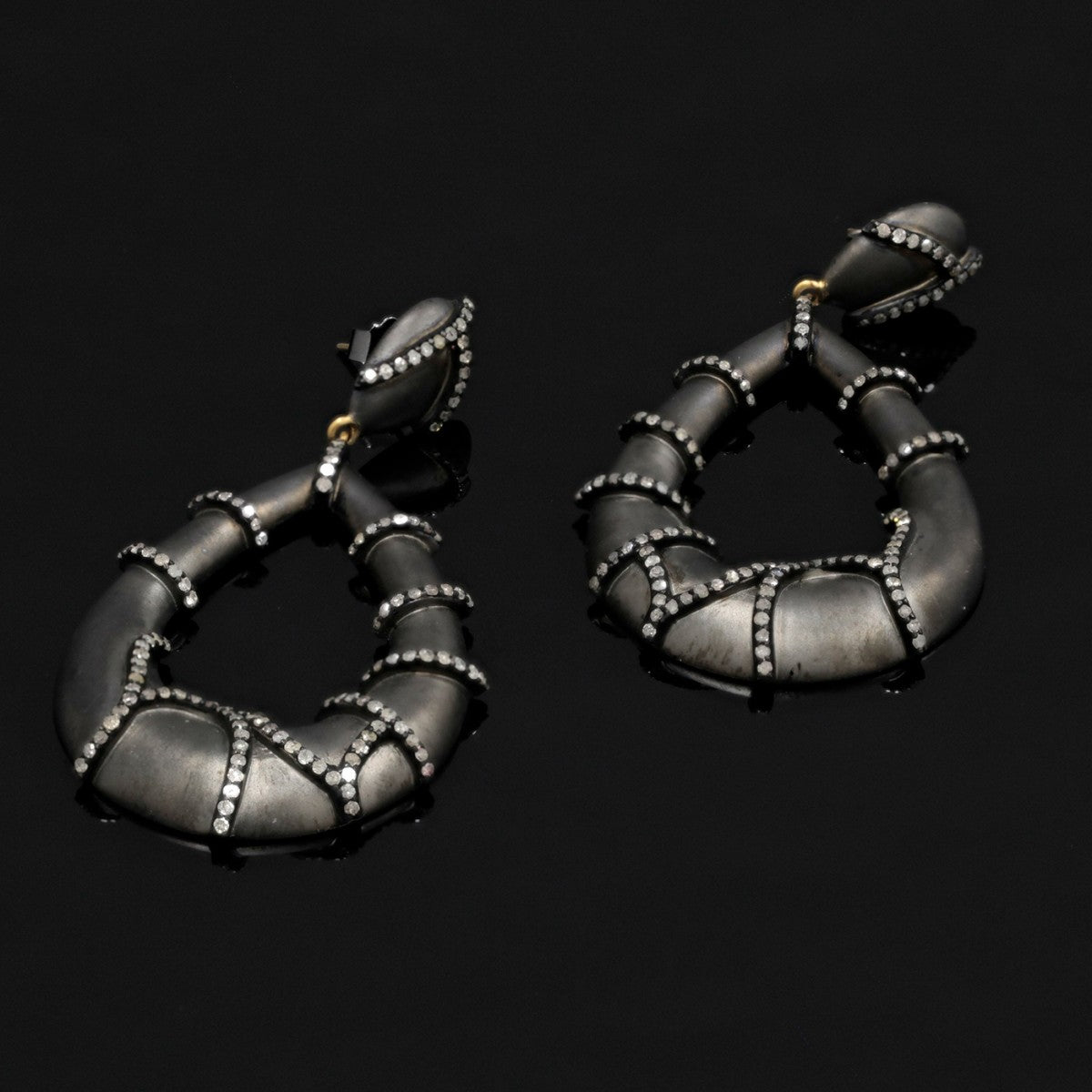 diamonds and silver earrings