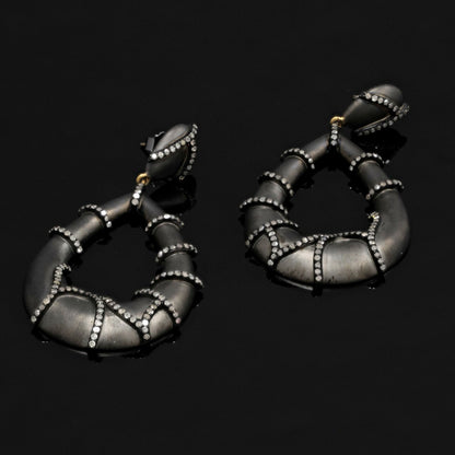 Diamonds and silver earrings