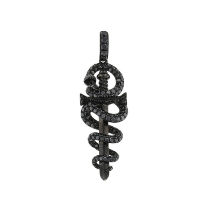 Djula black diamonds and silver pendant