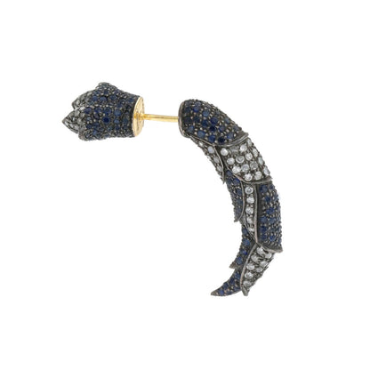 Djula diamonds, sapphires and gold earrings