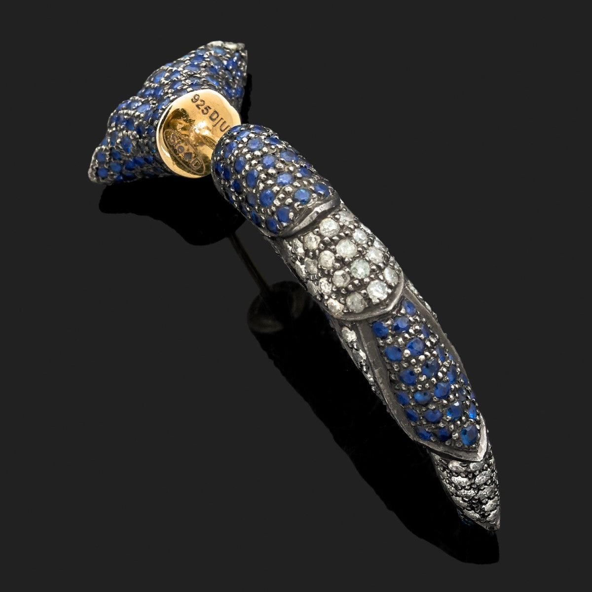 djula diamonds, sapphires and gold earrings