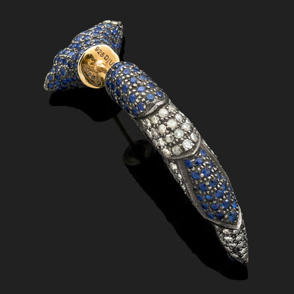 Djula diamonds, sapphires and gold earrings