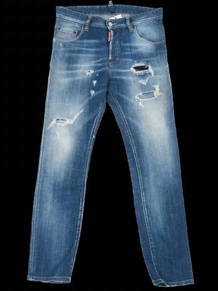excellent dsquared2 blue distressed jeans size m for women