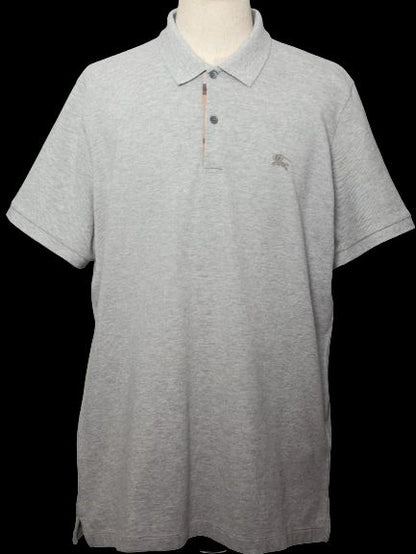 Good Burberry Gray Polo Shirt Cotton XXL Men Short Sleeve
