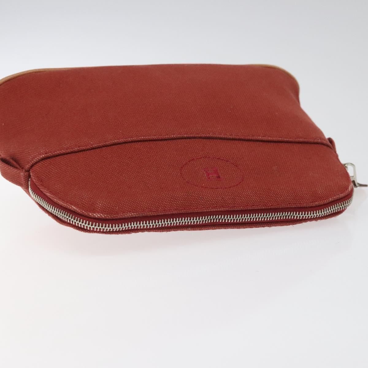 Hermes Bolide Pm Pouch Canvas Red Auth