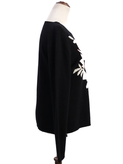 Excellent MAX&Co Black Sweater M 100% Cashmere Abstract Design