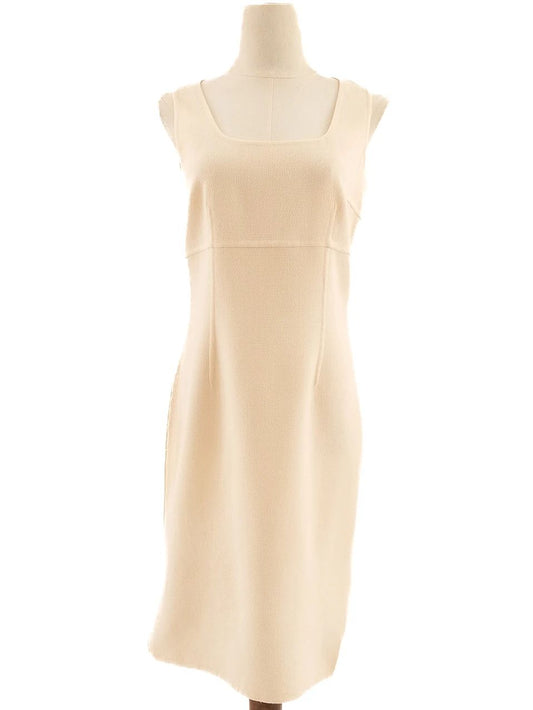 Excellent Ermanno Scervino Yellow Wool Sleeveless Dress Size XL