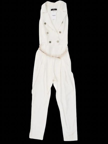 Excellent Elisabetta Franchi White Sleeveless Jumpsuit Size L