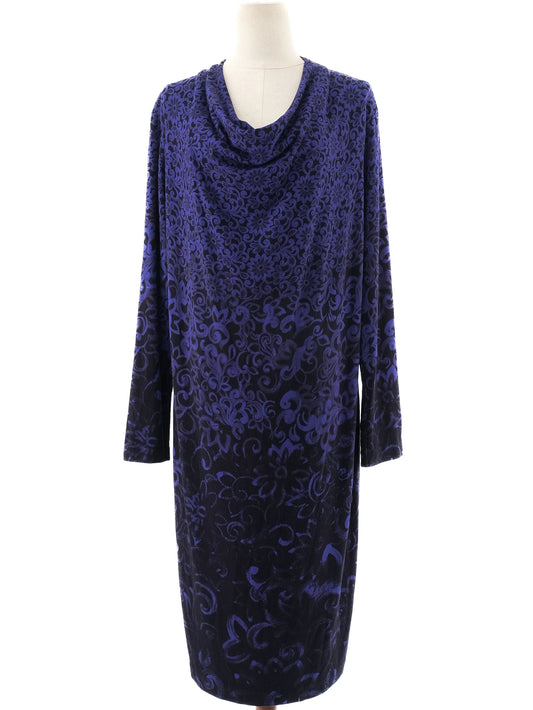 Escada Excellent Condition Purple Viscose Midi Dress Size XL
