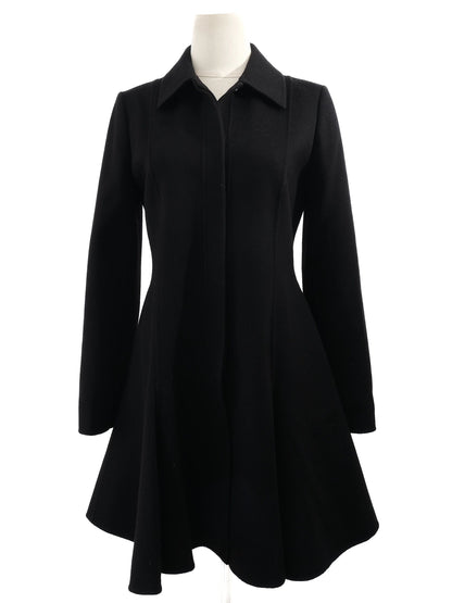 NEW Valentino Black Flared Wool Coat XXS Women