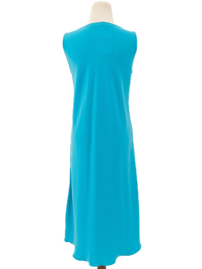 Excellent Max Mara Turquoise Sleeveless Dress XL Triacetate