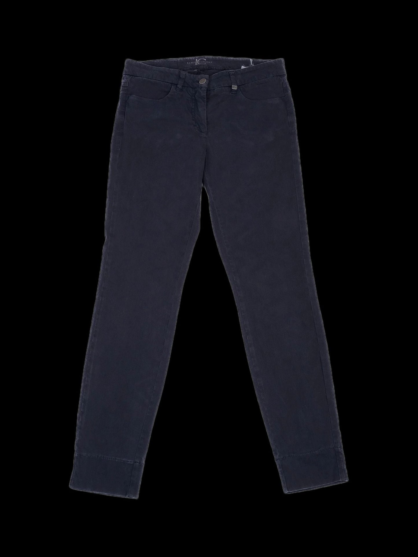 excellent luisa cerano gray cotton pants size s for women