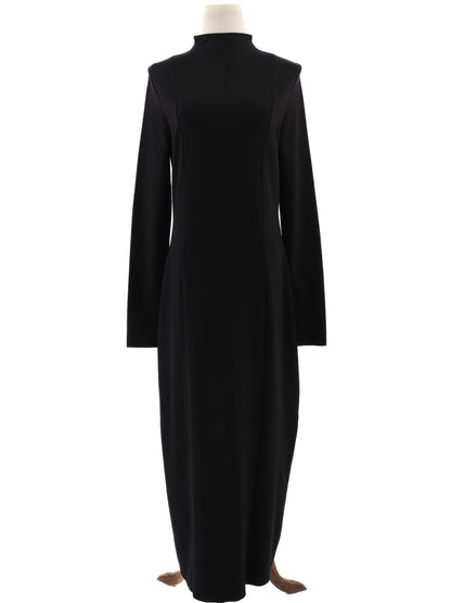 NEW Cos Black Long Sleeve Dress High Neck Viscose Size N/A