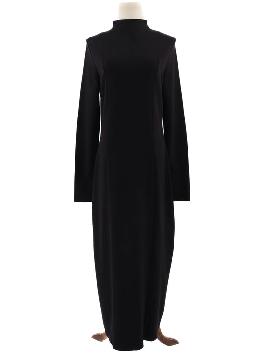 NEW Cos Black Long Sleeve Dress High Neck Viscose Size N/A