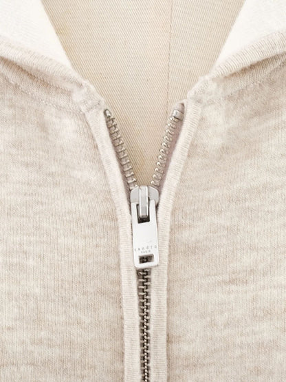 Good Sandro Gray Wool Zip-Up Hoodie Size L with Unique Design