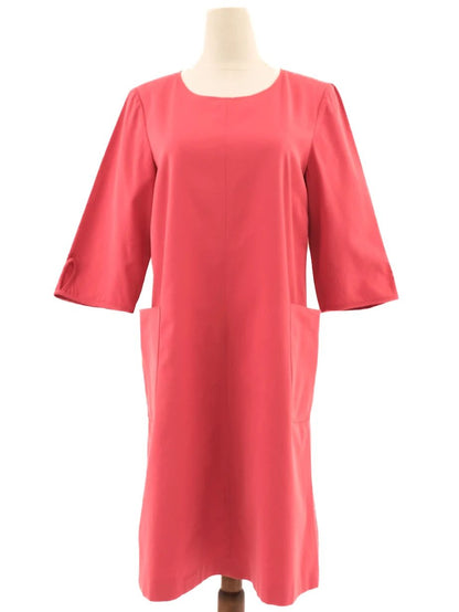 Excellent MaxCo Red Viscose Dress with Pockets Size L for Women