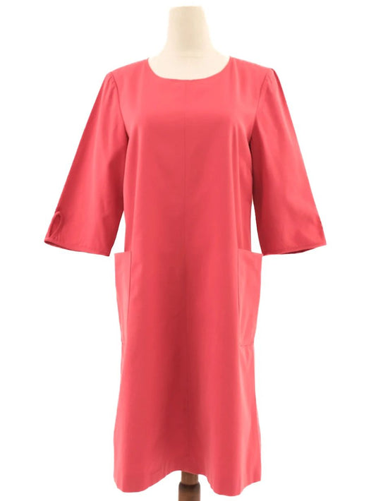Excellent MaxCo Red Viscose Dress with Pockets Size L for Women