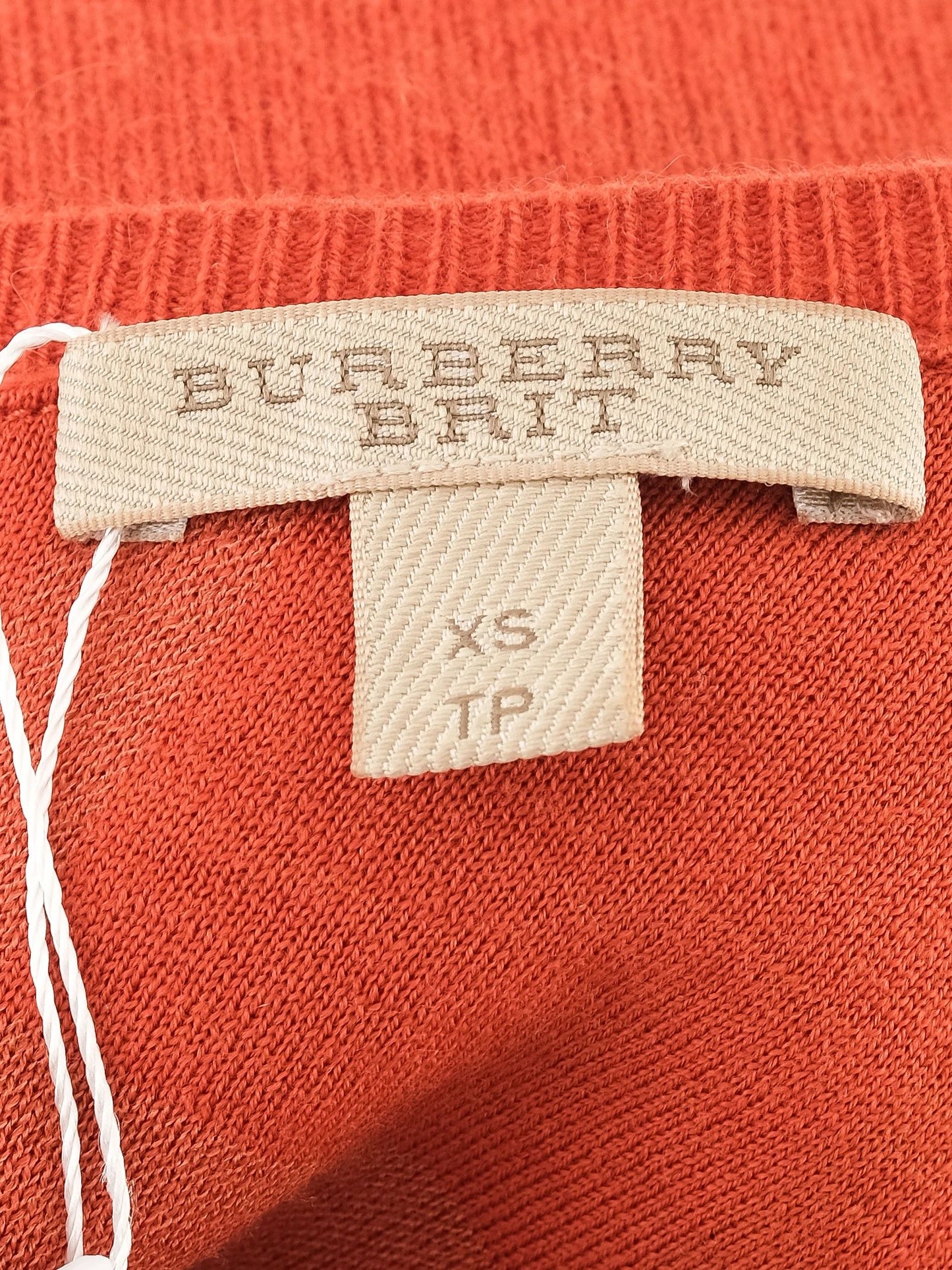 excellent burberry orange cashmere cardigan sweater size xs