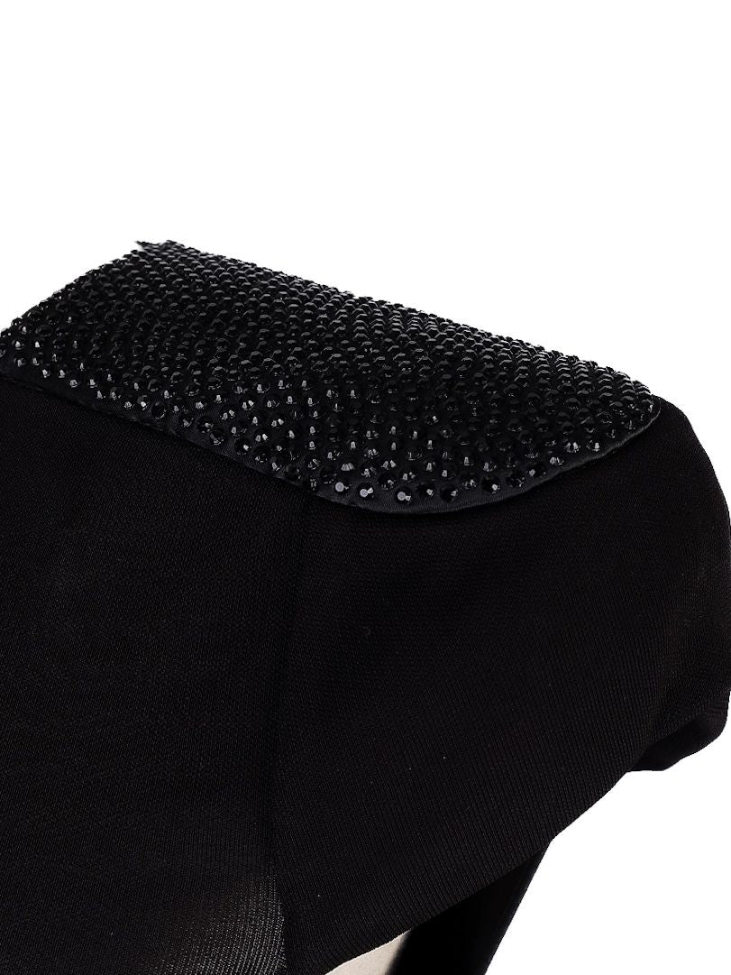 new armani collezioni black sleeveless top size s with embellishments