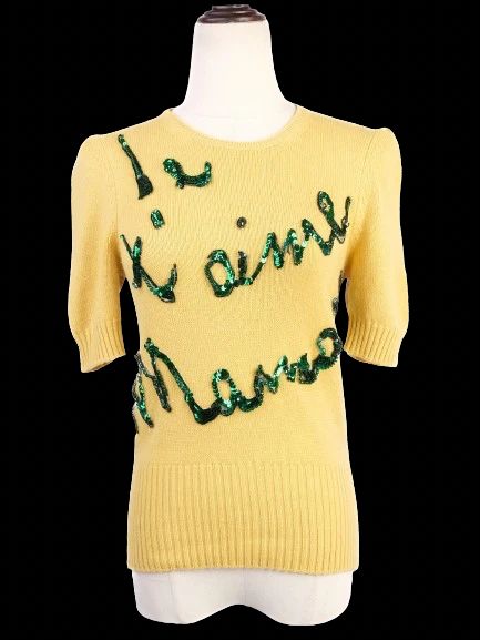 excellent dolce gabbana yellow cashmere sweater size xs