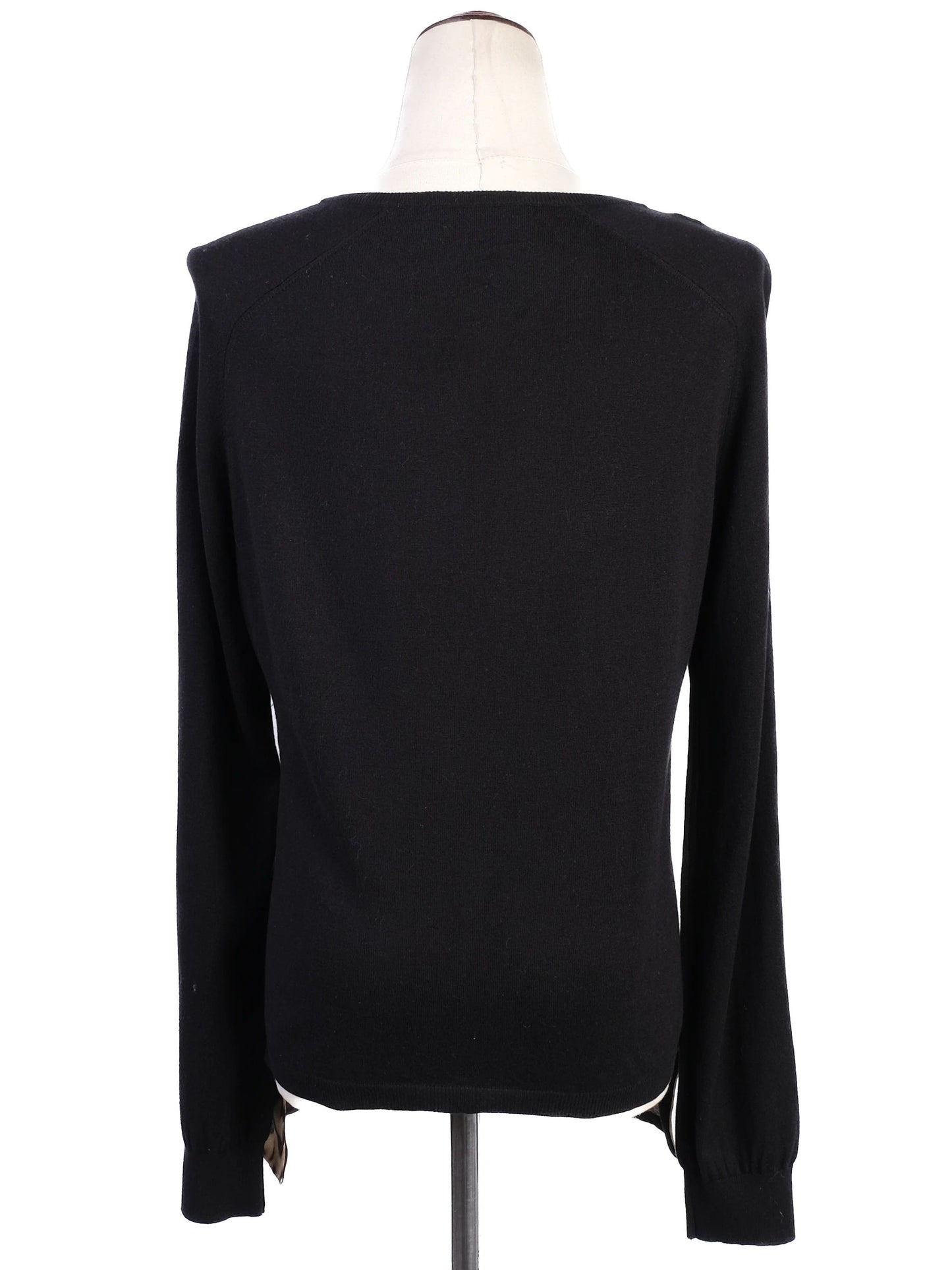 excellent moschino women's long sleeve leopard print silk top size l