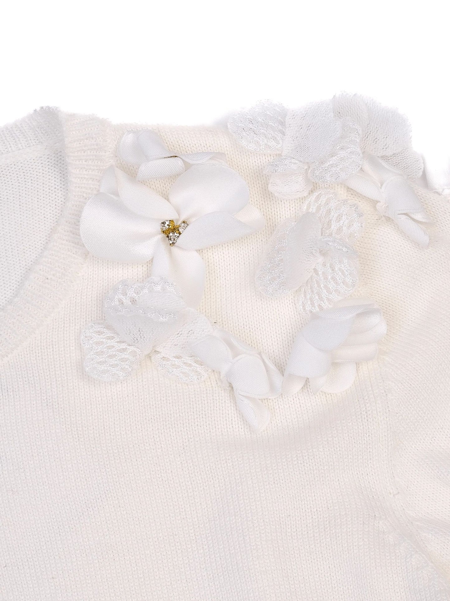 excellent david charles white cotton kids bolero cardigan size 4