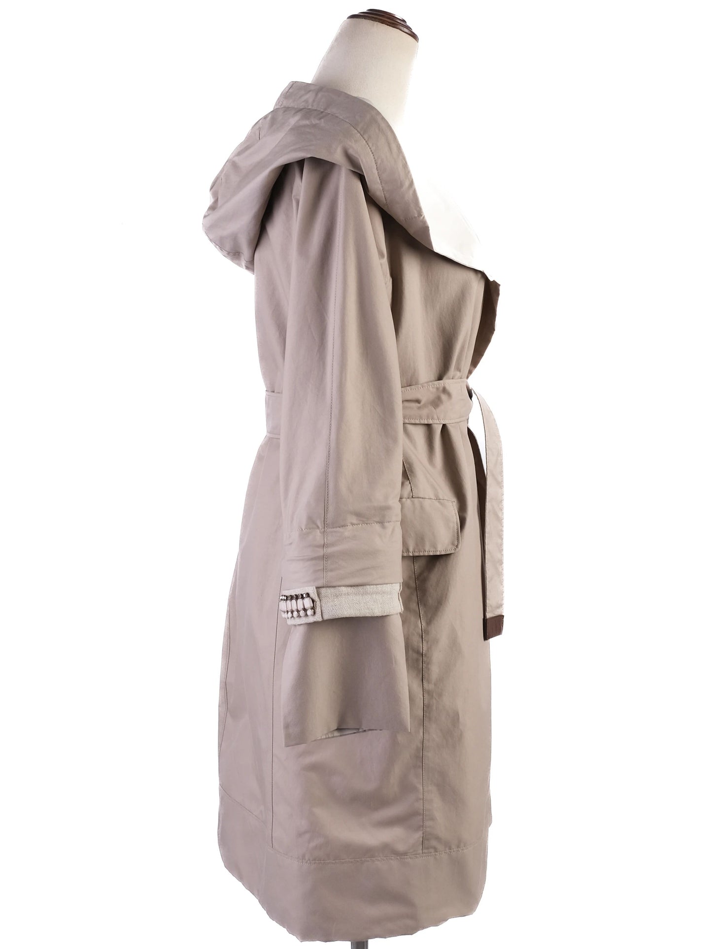max mara gray hooded coat with waist belt size s excellent condition