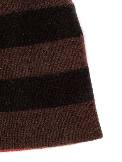 Excellent Fendi Striped Beanie Hat in Cashmere Size M Made in Italy