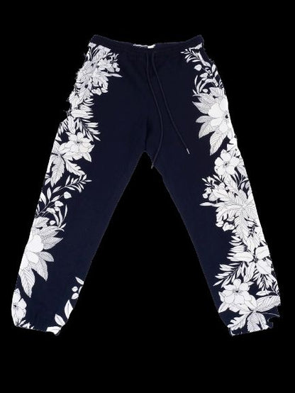 Excellent Sportmax Navy Blue Floral Sweatpants Size S