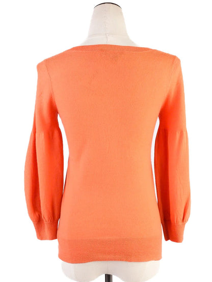 Excellent DKNY Orange Wool Long Sleeve Sweater Size S
