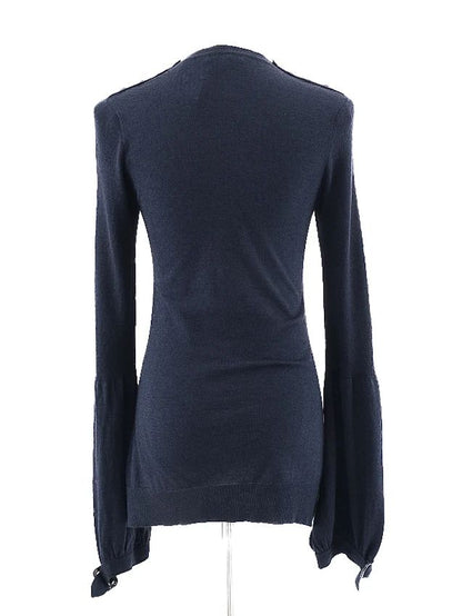 Excellent Burberry Blue Silk Sweater Size M with Button Details
