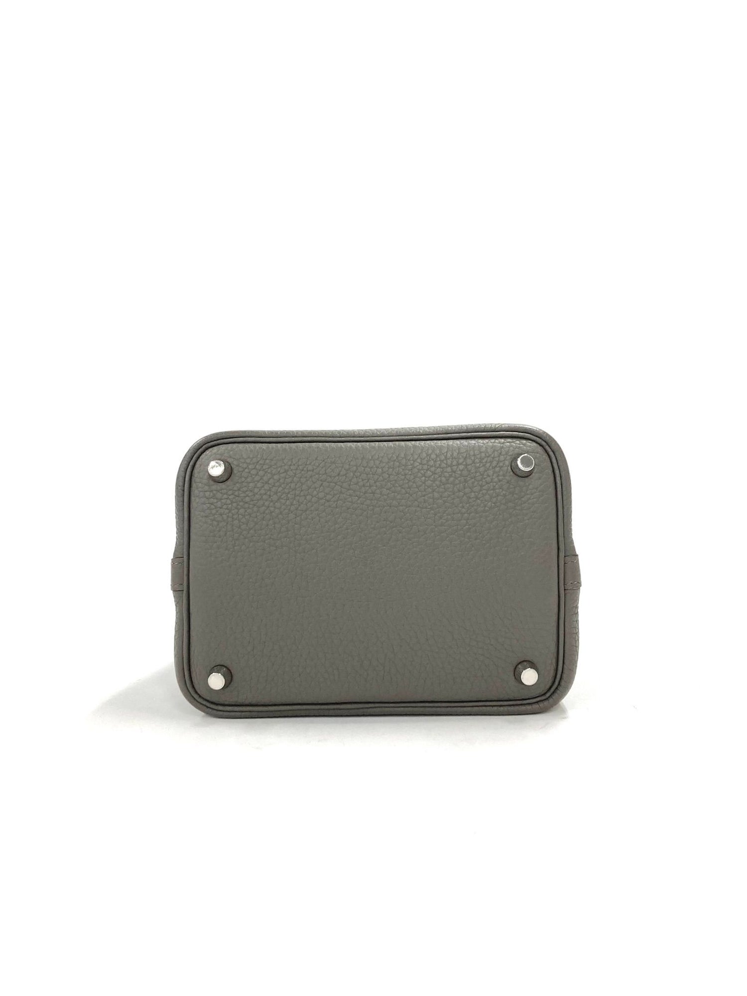Hermes Gray Picotin PM, Taurillon Clemence PHW D Stamp