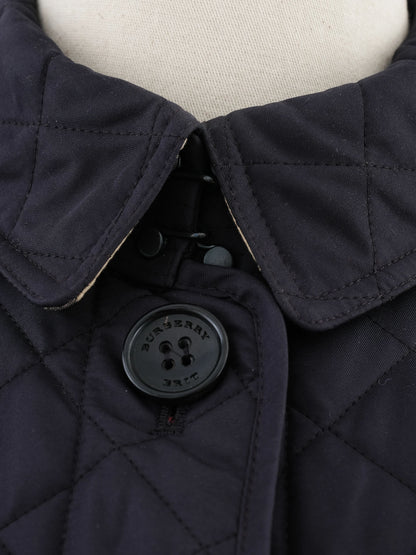 Excellent Burberry Blue Quilted Jacket Size S Polyester Women