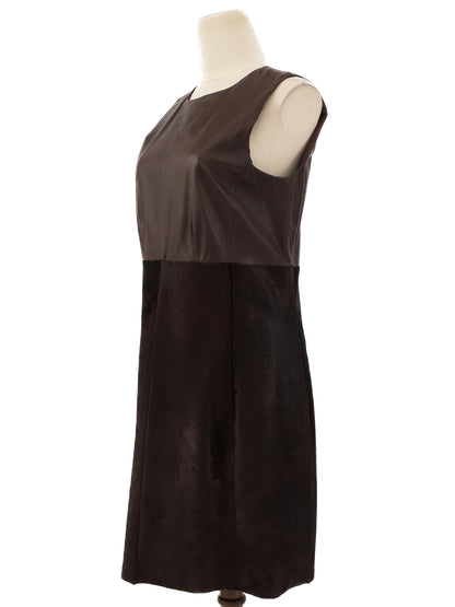 Max Mara Excellent Condition Orange Leather Dress Size L