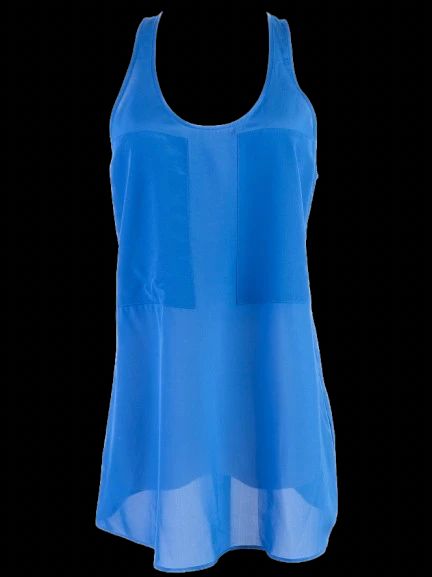 excellent alexander wang blue silk sleeveless tank top size s