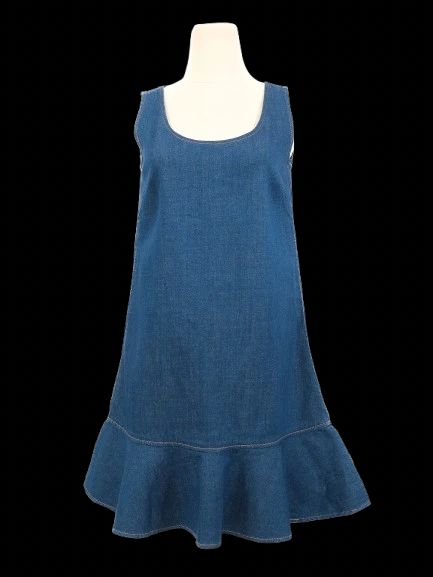 excellent dolce gabbana sleeveless denim dress blue size m