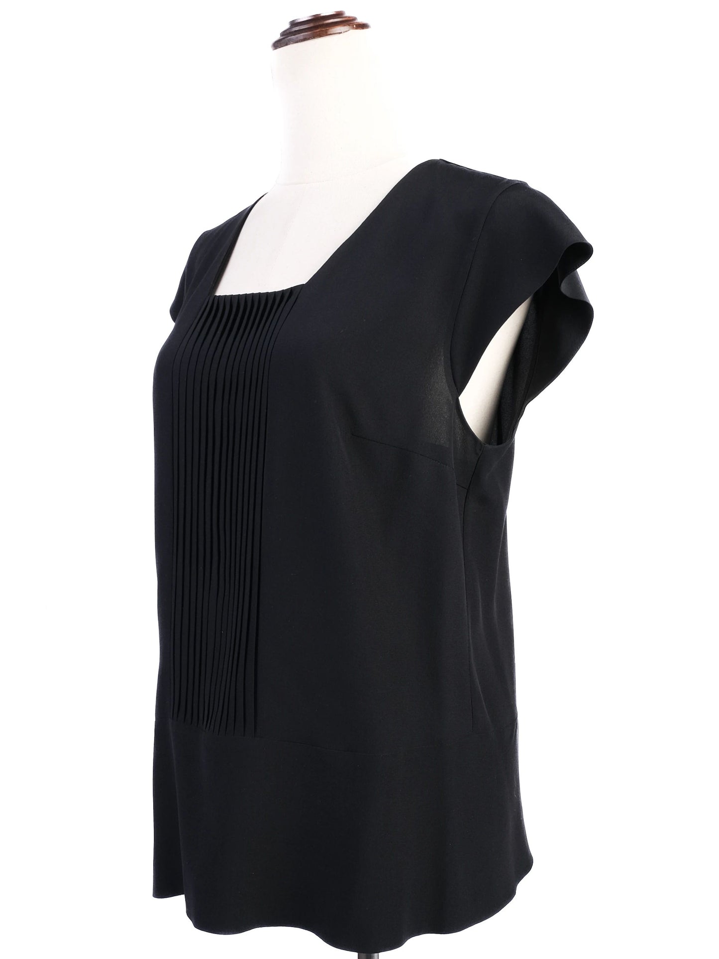 etro women's black silk sleeveless blouse size l excellent condition
