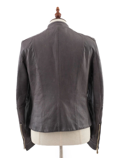 Excellent Trussardi Gray Leather Jacket Size XS for Men