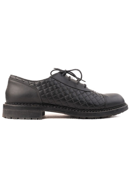 Average Easy by Loriblu Black Leather Shoes Size 36 with Quilted Detailing