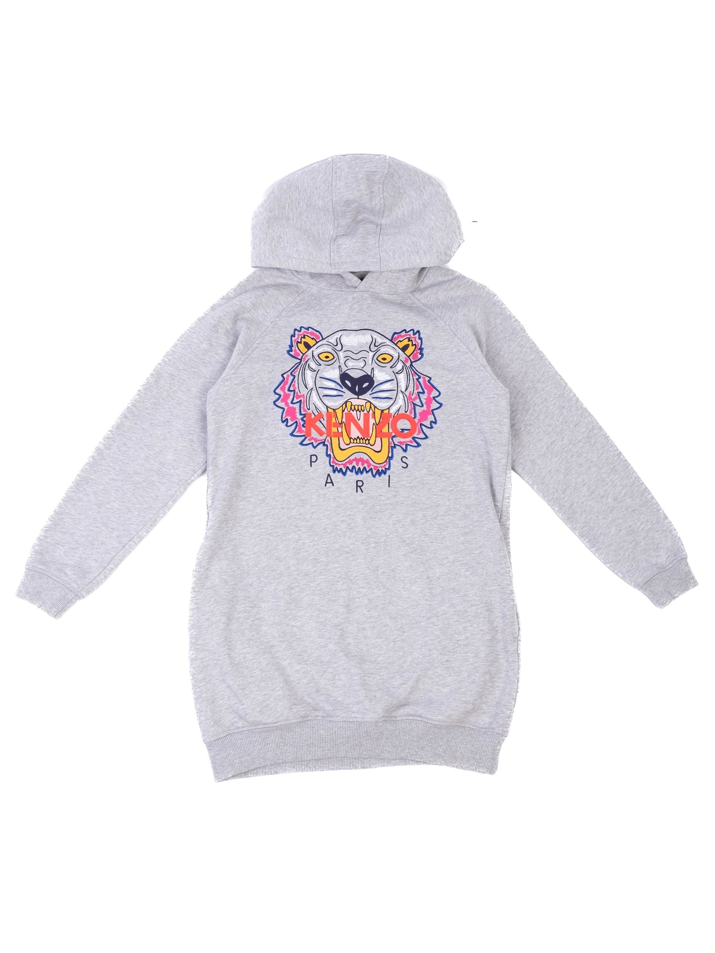 excellent kenzo gray hoodie kids size 12 with embroidered tiger design