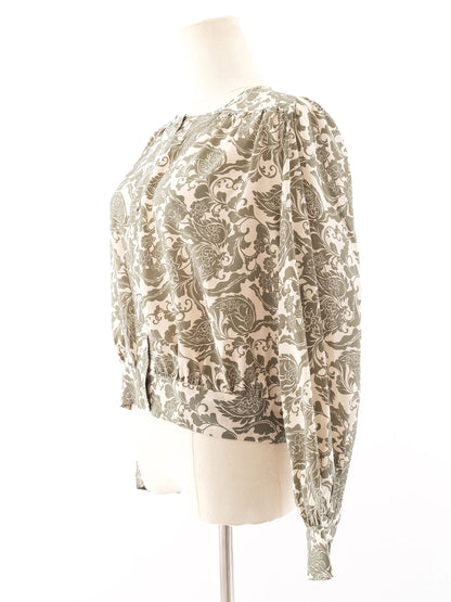 Excellent Marella Green Floral Silk Blouse Size L