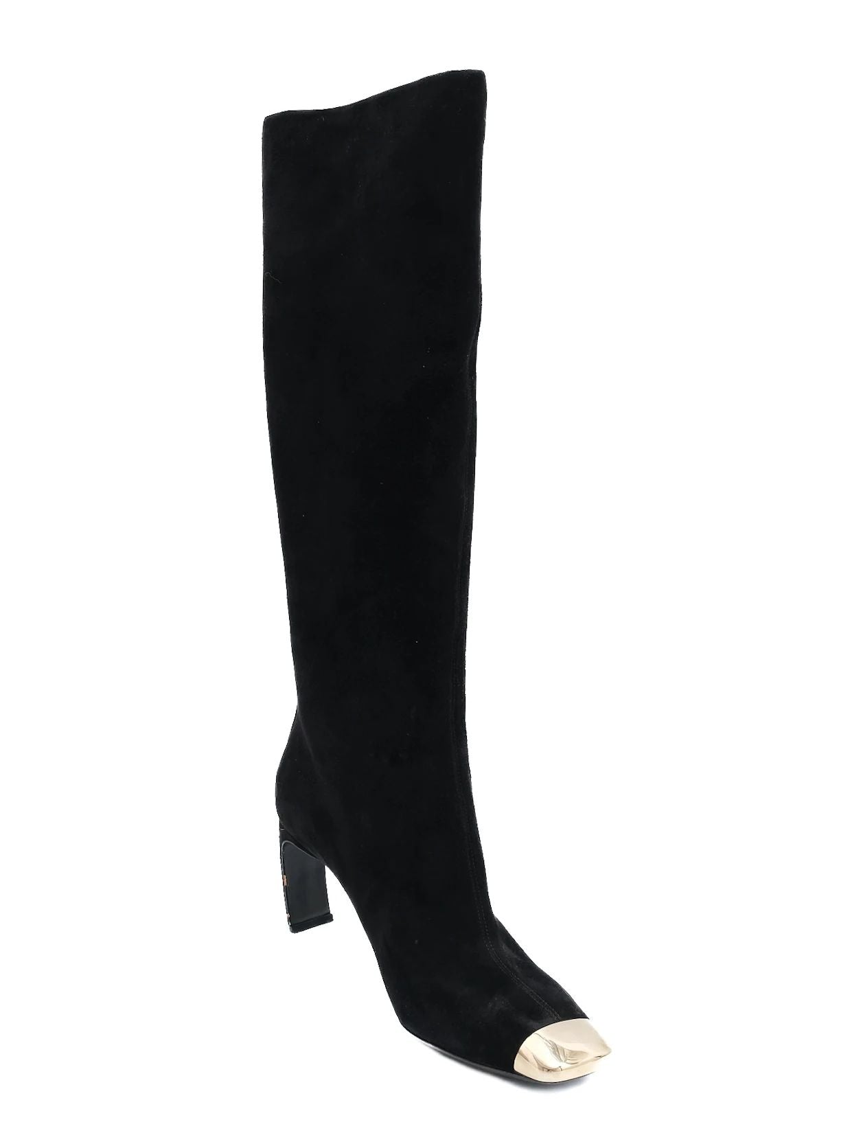 excellent nicholas kirkwood black suede knee-high boots size 39