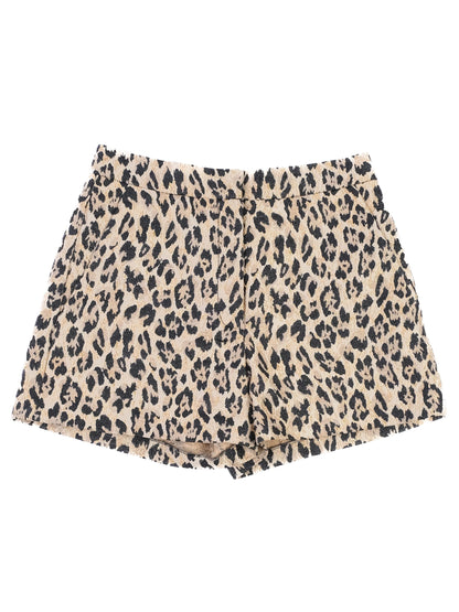 Excellent Valentino Leopard Print Silk Shorts Size L Made in Italy
