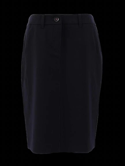 excellent marella blue pencil skirt size l polyester with pockets