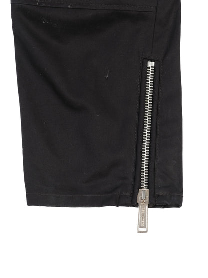 Excellent Dsquared2 Black Cotton Pants Size 40 with Zipper Details